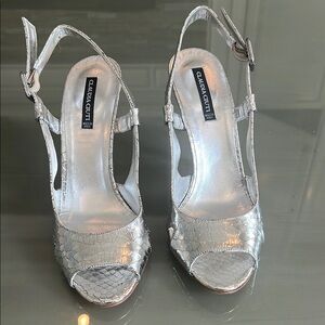 Claudia Ciuti Elegant Silver Slingback Heels